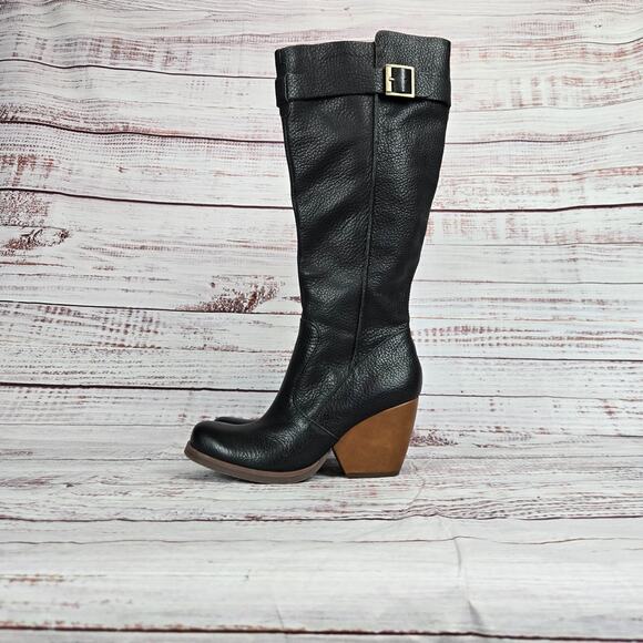 Kork-Ease Black and Brown Heeled Boots - Picture 2 of 11